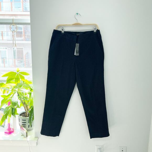 NEW Talbots Signature Navy Blue Eyelet Dress Pants Size 10 - Picture 1 of 6